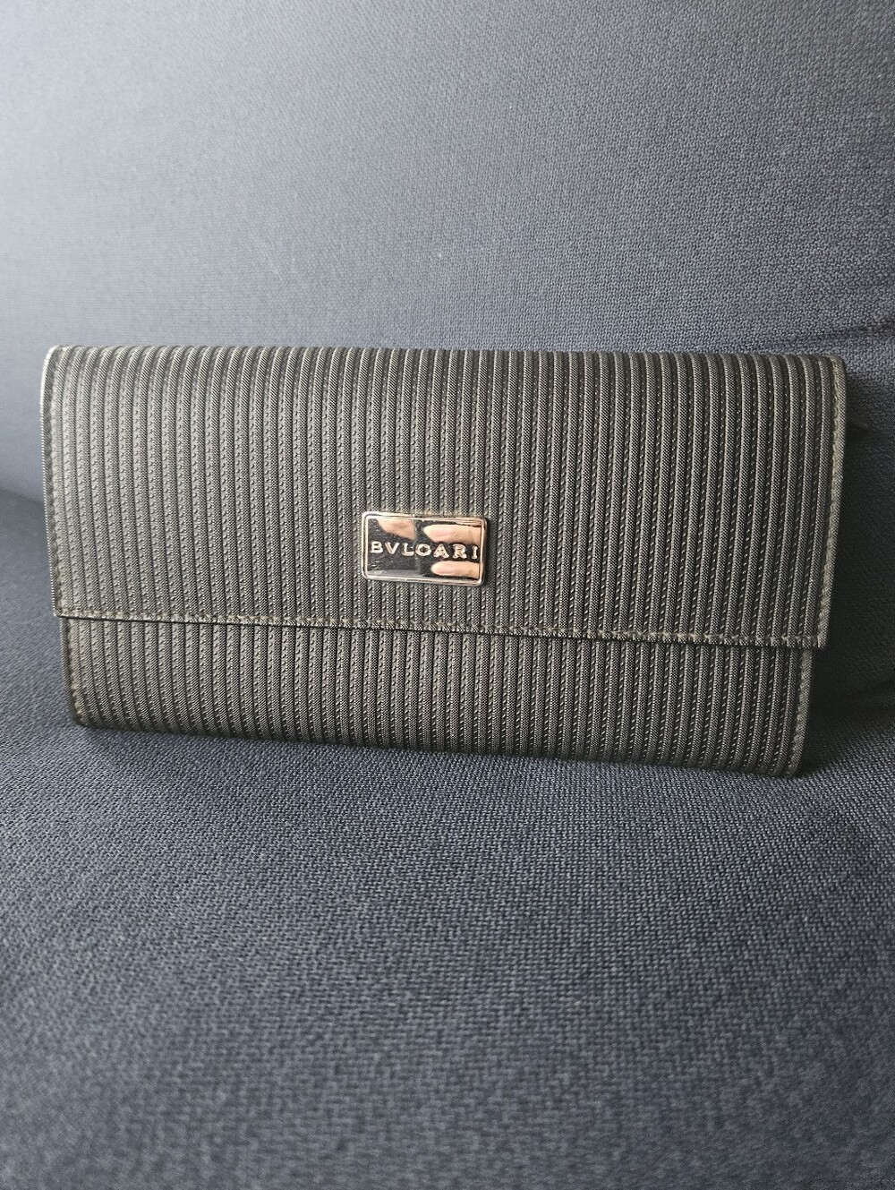 BVLGARI Mille Righe Long Wallet Made In Italy